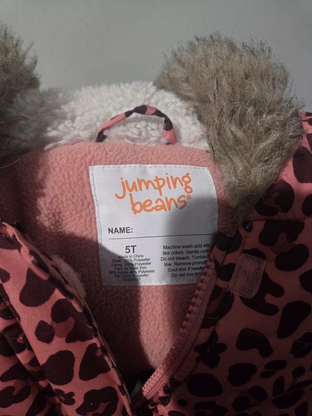 Jumping Beans Pink Leopard Hooded Jacket